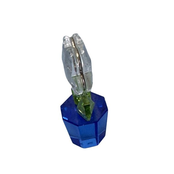 Swarovski 296598 Potted Plant Clear Daisy Green & Blue Crystal Figurine - Picture 7 of 9